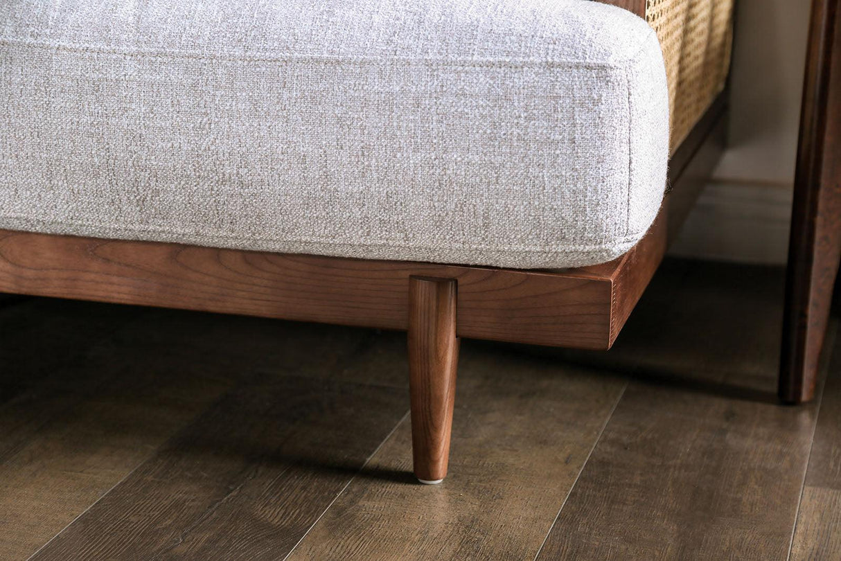 Alesund Beige/Walnut Sofa by Furniture of America at Eve Furniture