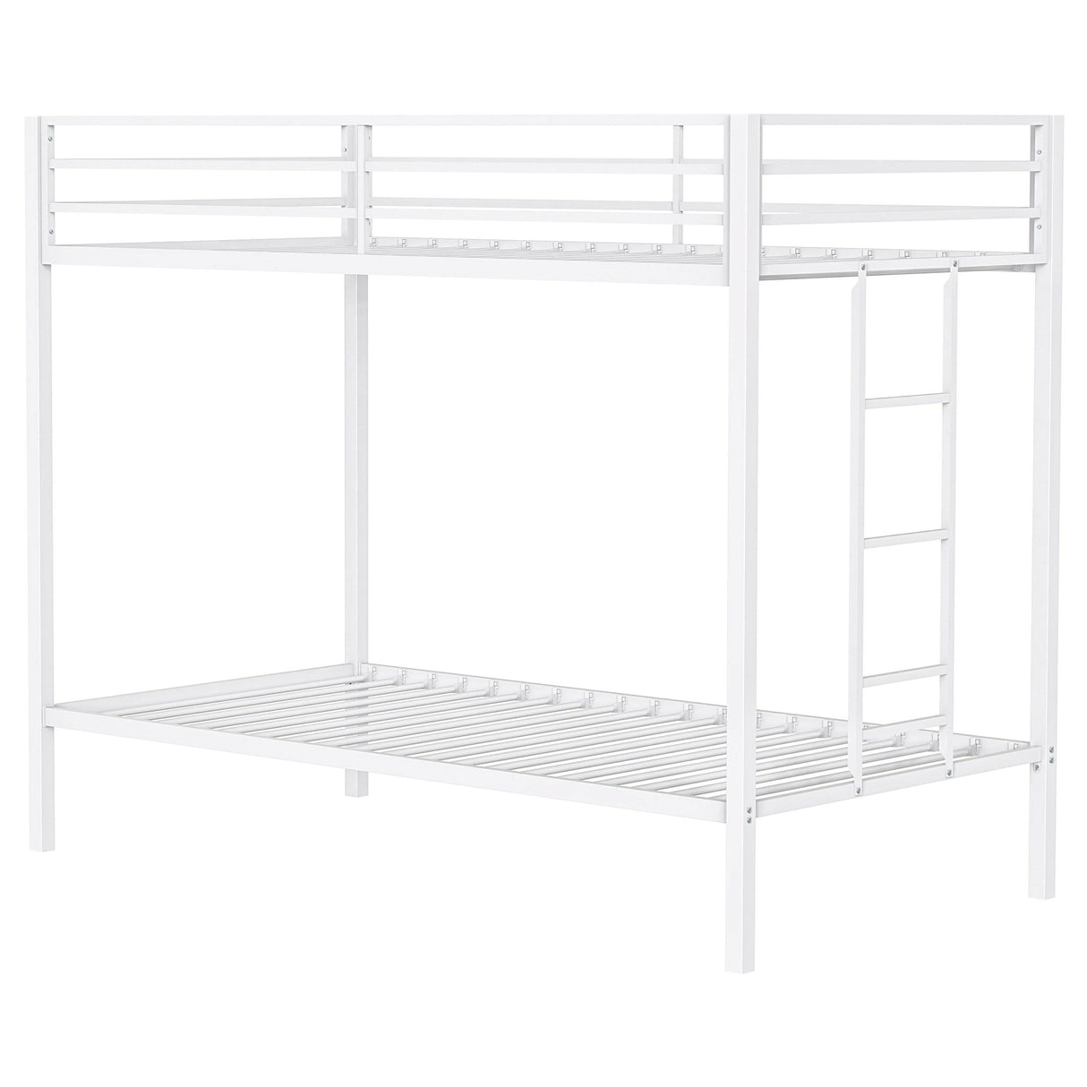 Alevera Metal Twin Over Twin Bunk Bed with Ladder White by Coaster at Eve Furniture