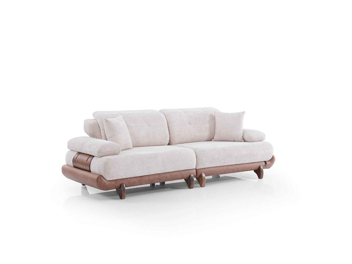 Alexa Cream Convertible Sofa by Furnia at Eve Furniture