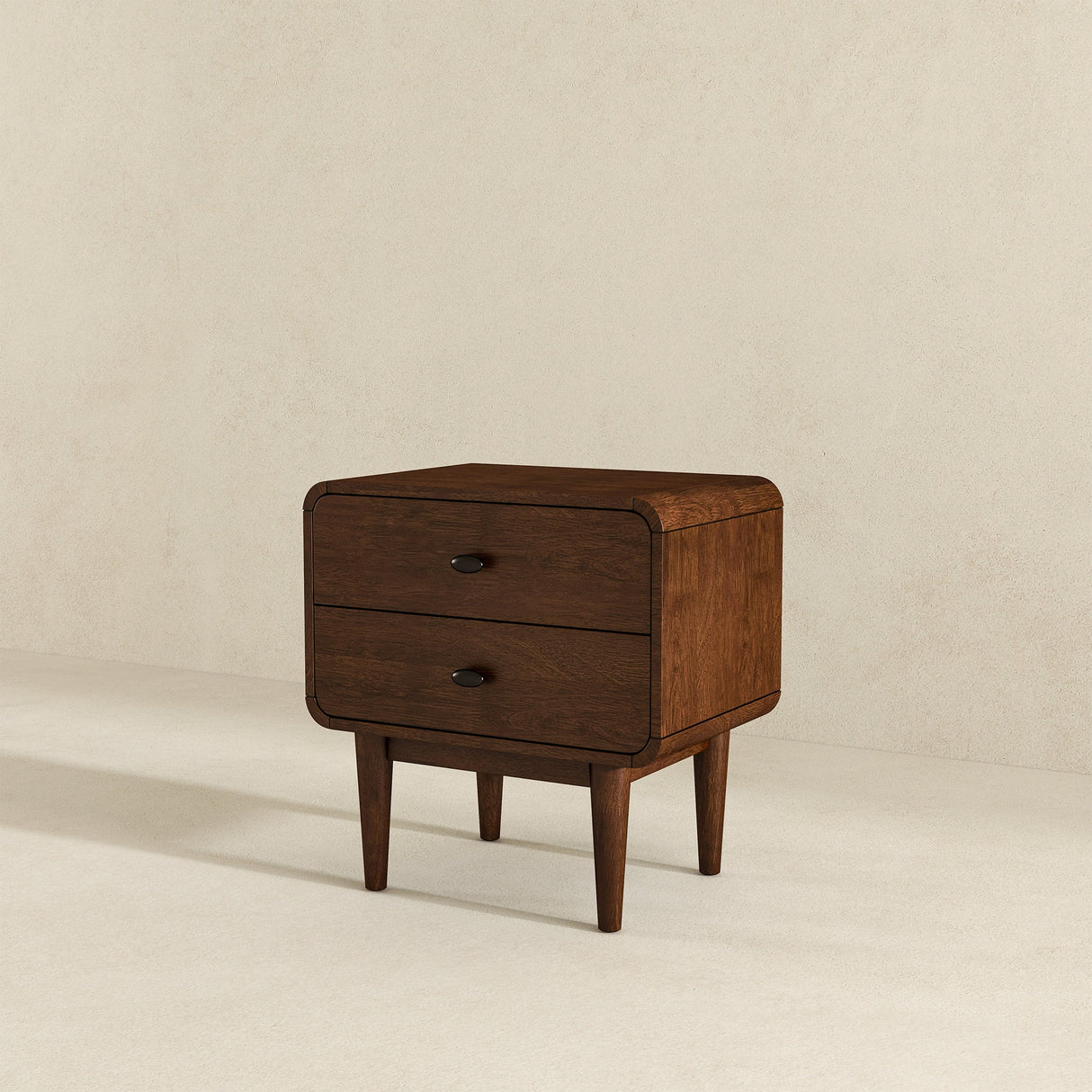 Alexa Mid Century Modern Style Night Stand 2-Drawer by Ashcroft Furniture at Eve Furniture