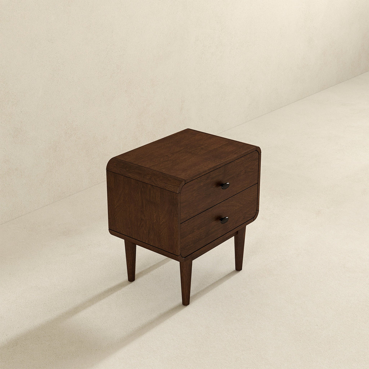 Alexa Mid Century Modern Style Night Stand 2-Drawer by Ashcroft Furniture at Eve Furniture