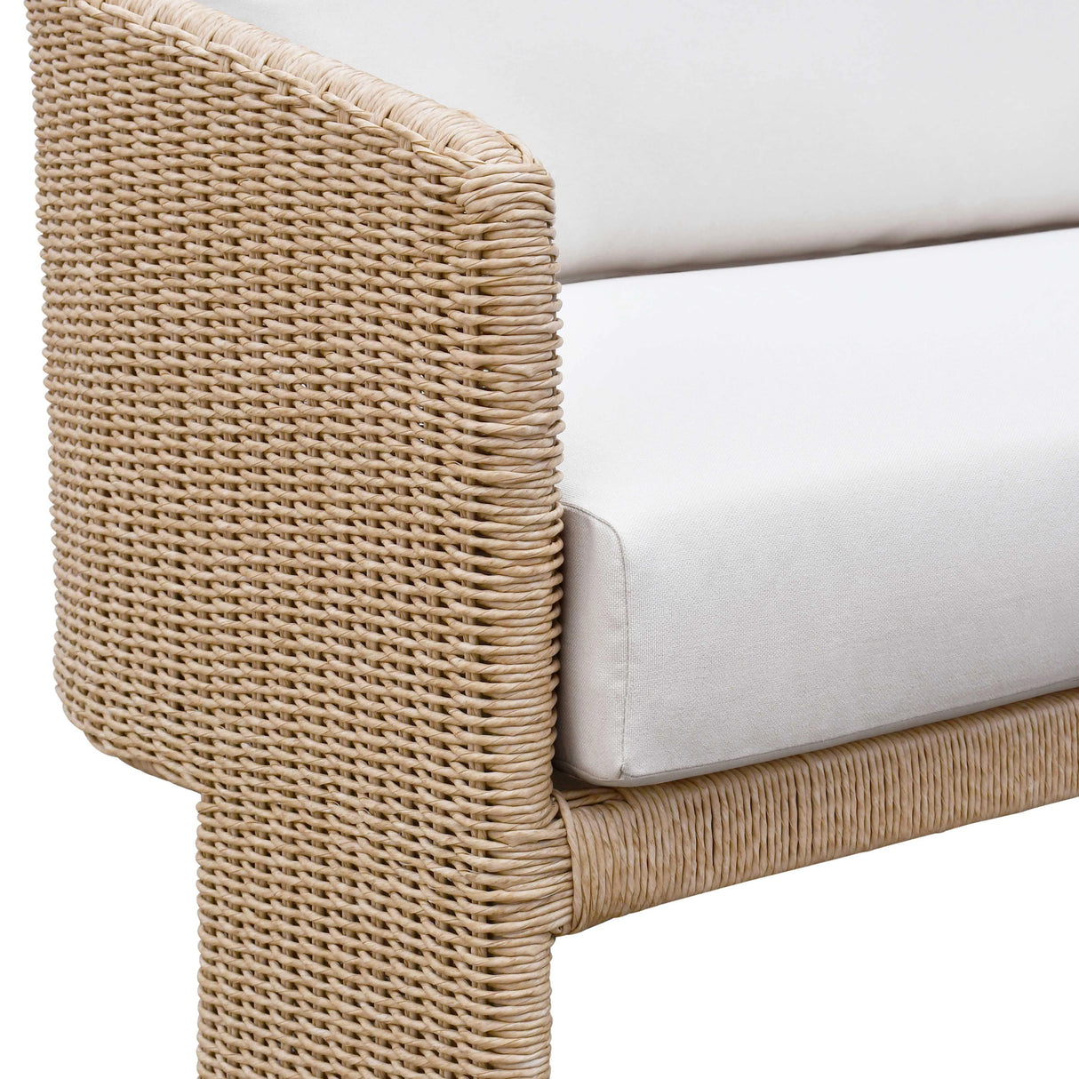 Alexa Rattan Performance Fabric Outdoor Sofa by TOV Furniture at Eve Furniture