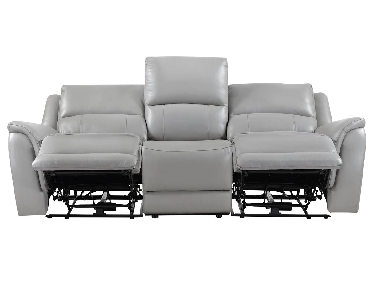 Alexandria Stone Top-Grain Leather Power Reclining Sofa by Steve Silver at Eve Furniture