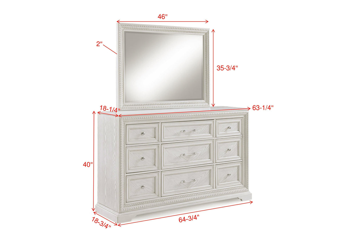 Alexandria Whitewash Dresser by Crown Mark at Eve Furniture