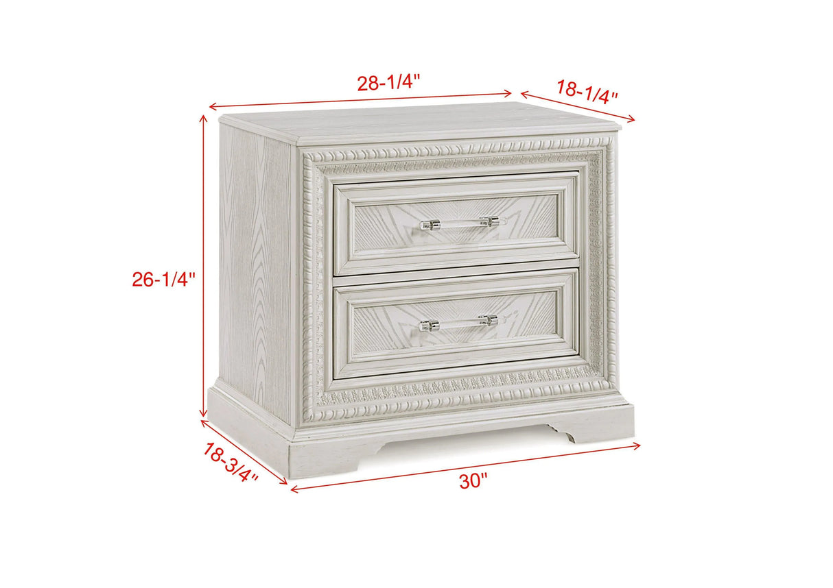 Alexandria Whitewash Nightstand by Crown Mark at Eve Furniture
