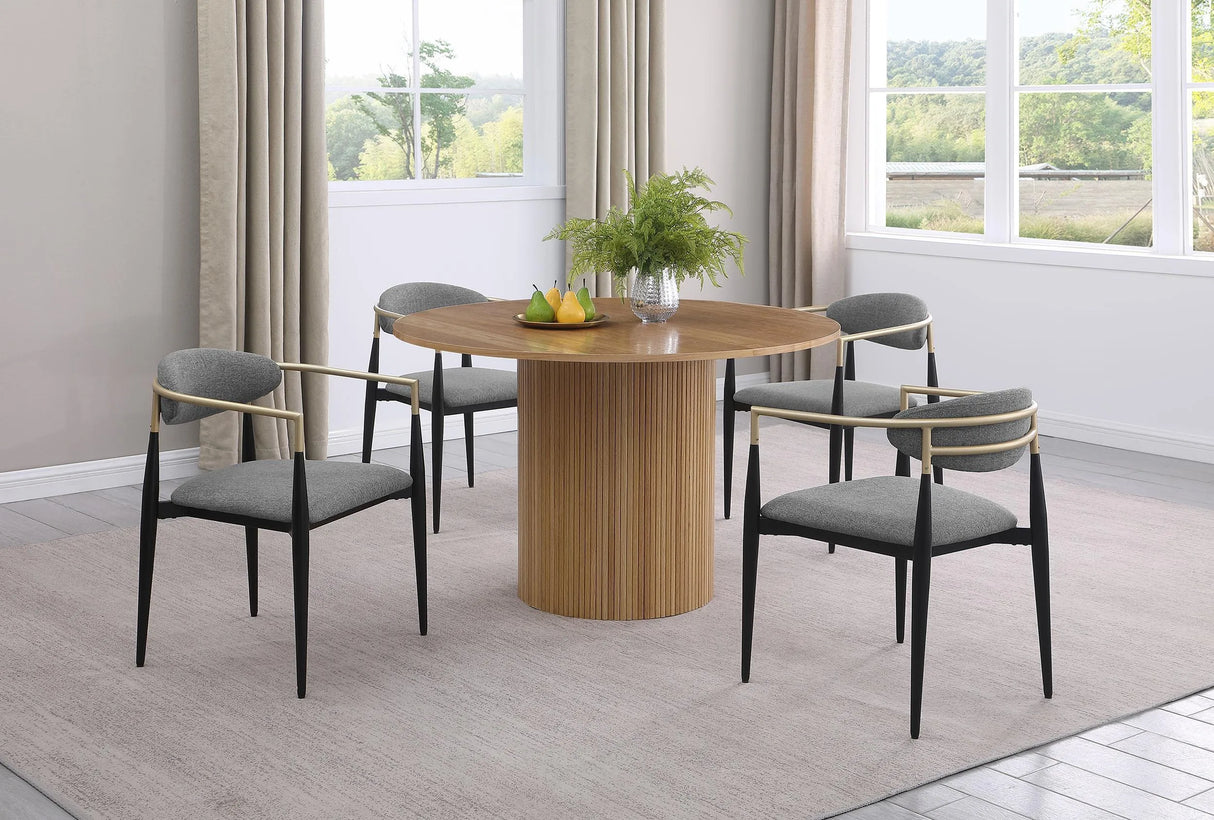 Alexis Upholstered Dining Arm Chair Grey (Set of 2) by Coaster at Eve Furniture