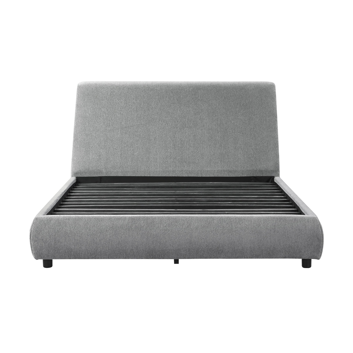 Alford Gray Eastern King Upholstered Platform Bed by Homelegance at Eve Furniture