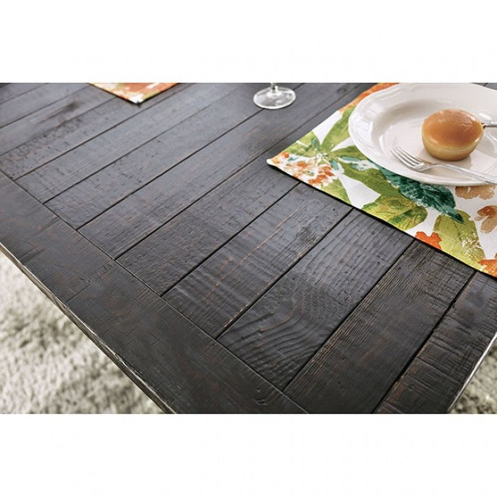 Alfred Antique Black/Rustic 7-Piece Dining Room Set by Furniture of America at Eve Furniture