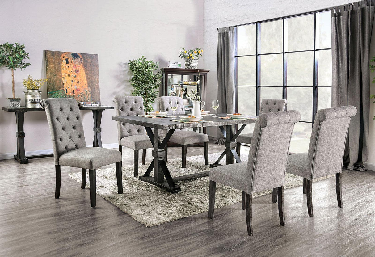 Alfred Antique Black Dining Table by Furniture of America at Eve Furniture