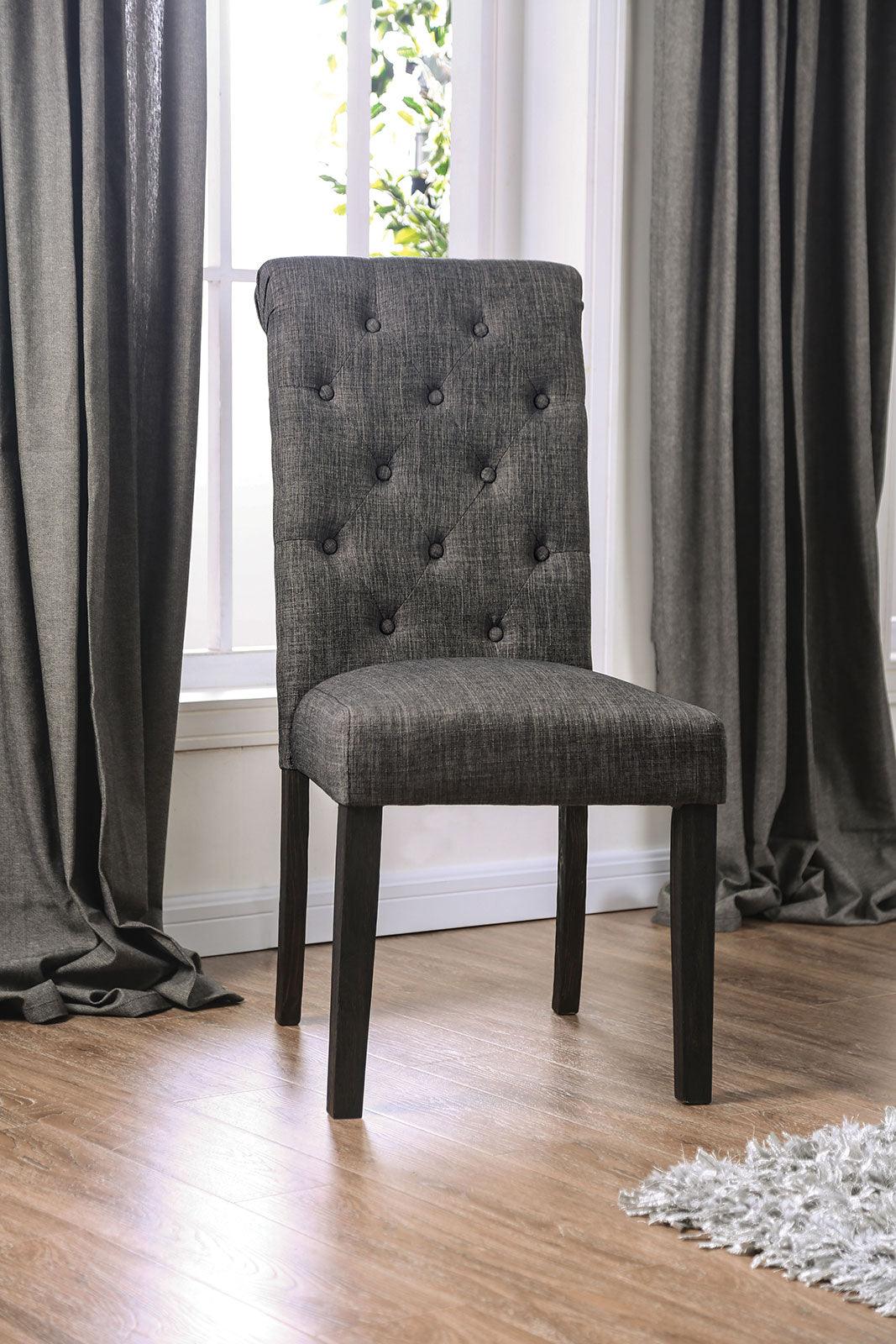 Alfred Antique Black/Gray Side Chair (2/Ctn) by Furniture of America at Eve Furniture
