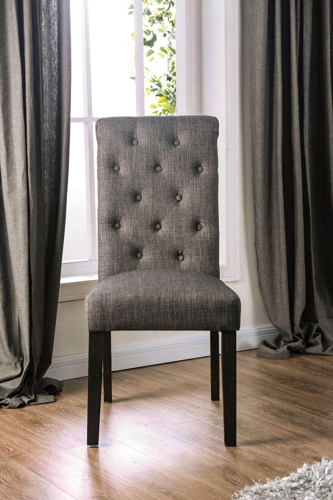Alfred Antique Black/Gray Side Chair (2/Ctn) by Furniture of America at Eve Furniture