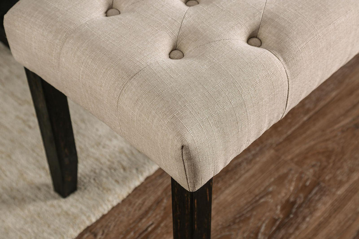 Alfred Antique Black/Ivory Bench by Furniture of America at Eve Furniture