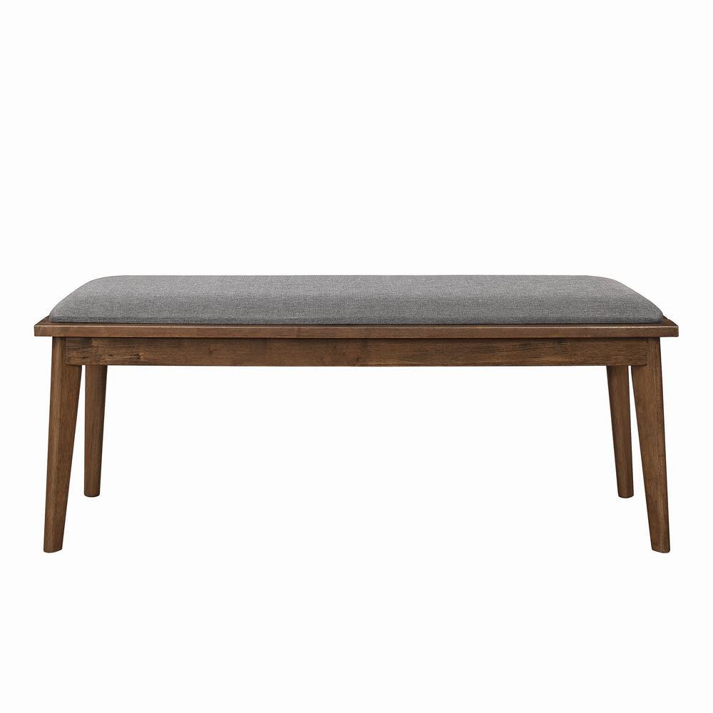 Alfredo Gray/Natural Walnut Upholstered Dining Bench by Coaster at Eve Furniture