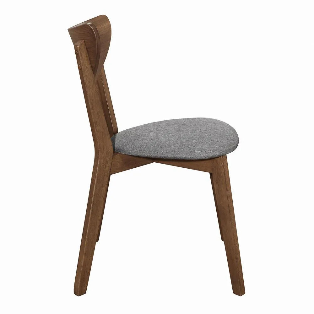 Alfredo Gray/Natural Walnut Upholstered Dining Chairs, Set of 2 by Coaster at Eve Furniture