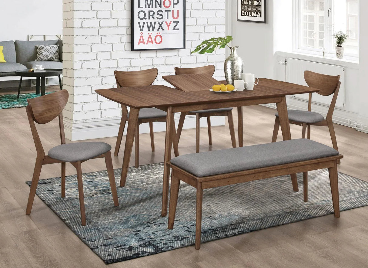 Alfredo Natural Walnut/Gray 6-Piece Dining Set by Coaster at Eve Furniture
