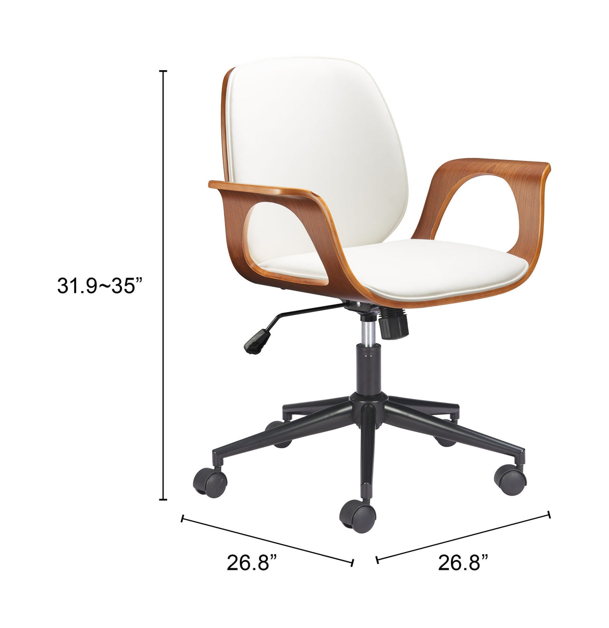 Ali White Office Chair by Zuomod at Eve Furniture