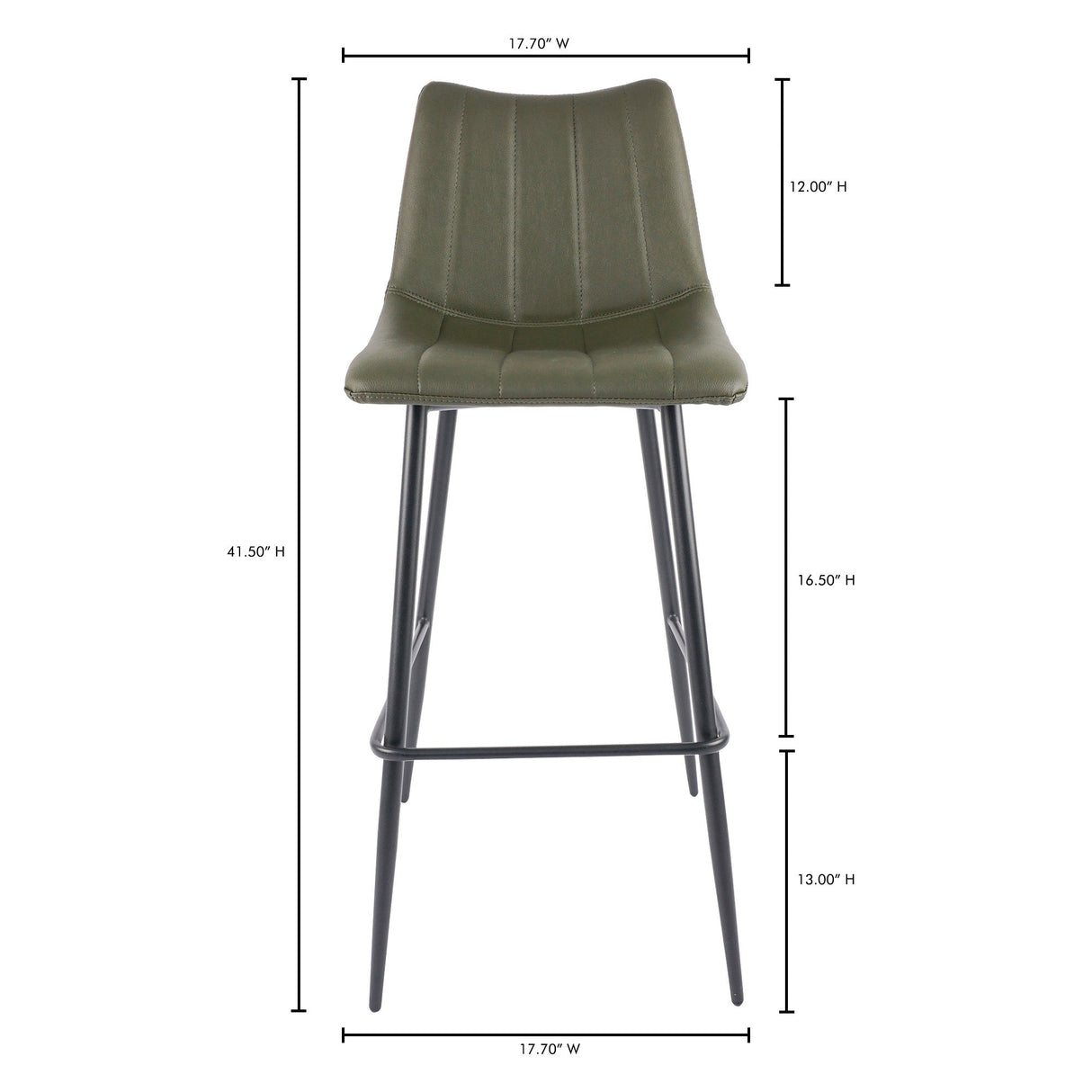 Alibi Dark Green Barstool (Set of 2) by Moe's Home at Eve Furniture