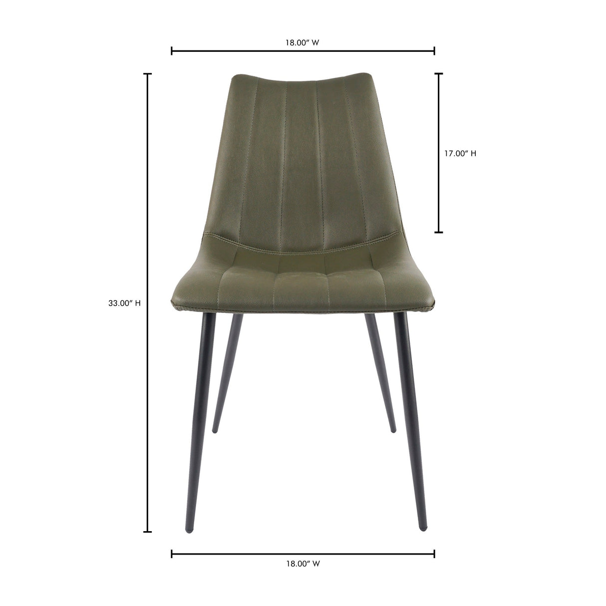 Alibi Dark Green Dining Chair (Set of 2) by MOES at Eve Furniture