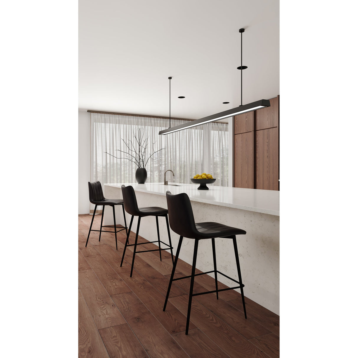 Alibi Matte Black Barstool (Set of 2) by Moe's Home at Eve Furniture
