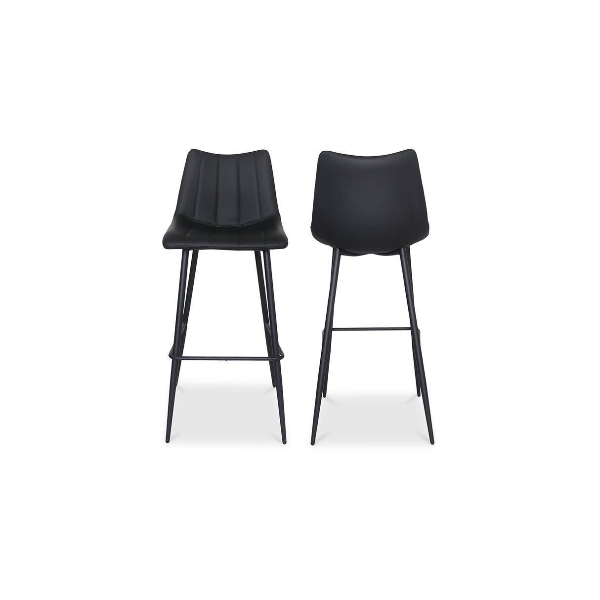 Alibi Matte Black Barstool (Set of 2) by Moe's Home at Eve Furniture