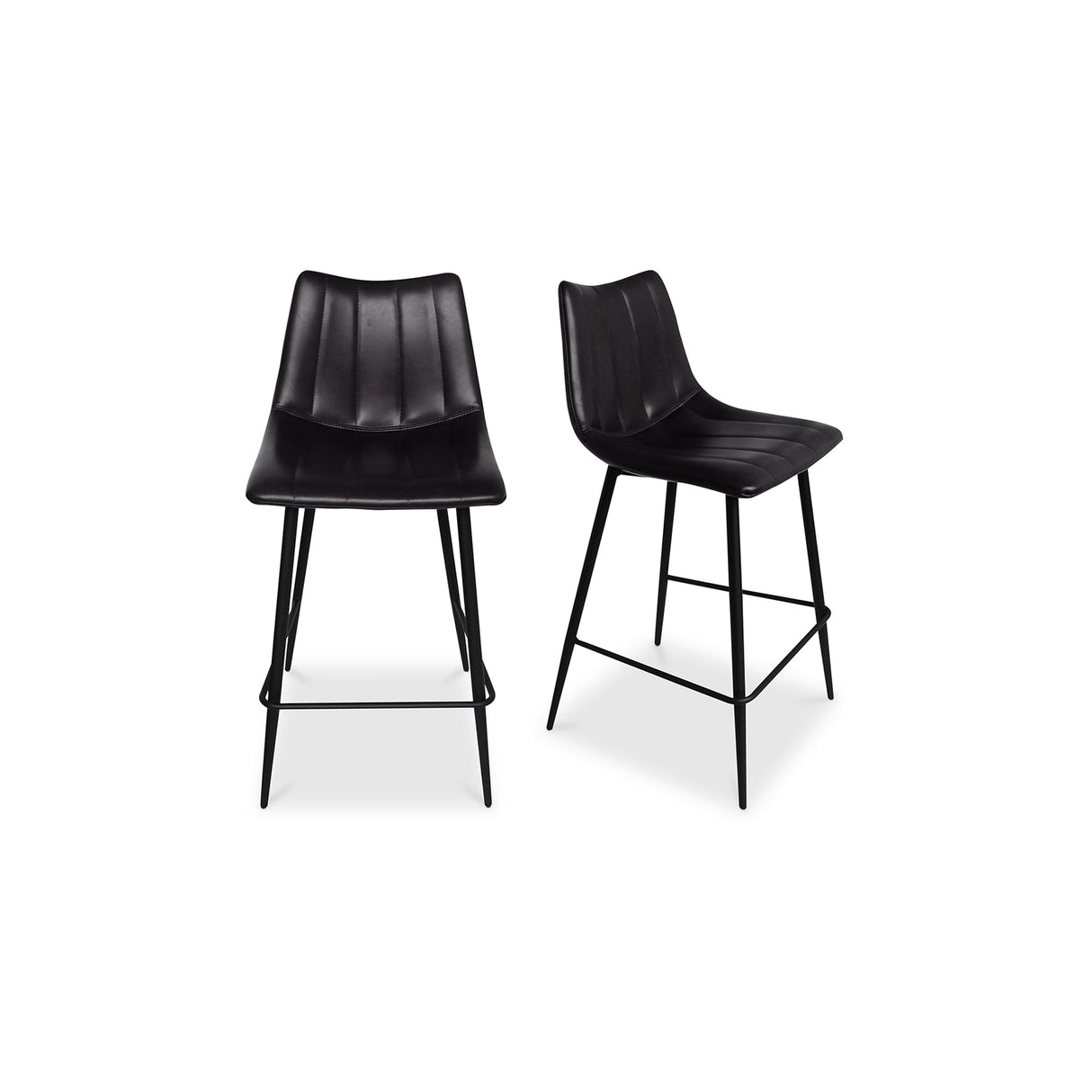 Alibi Matte Black Counter Stool (Set of 2) by Moe's Home at Eve Furniture