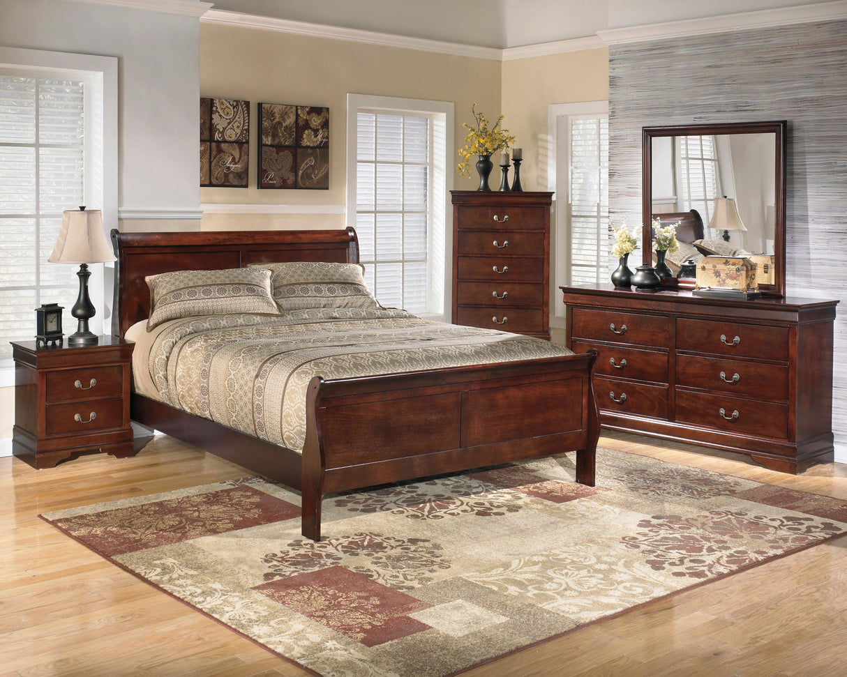 Alisdair Reddish Brown Sleigh Bedroom Set by Ashley at Eve Furniture