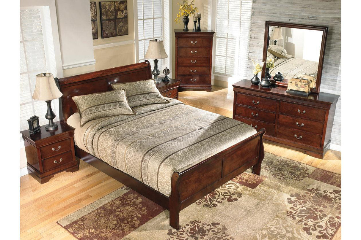Alisdair Reddish Brown Queen Sleigh Bed by Ashley at Eve Furniture