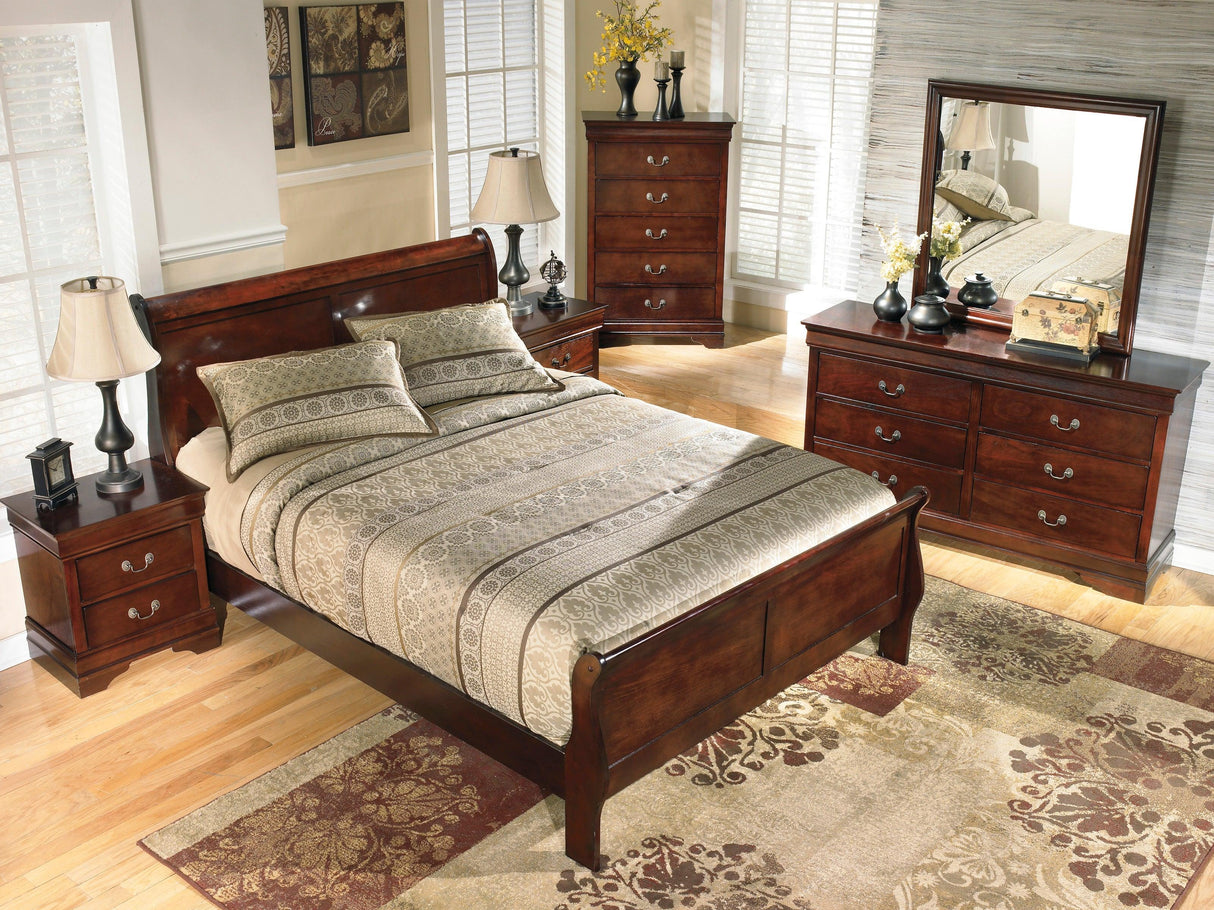 Alisdair Reddish Brown Sleigh Bedroom Set by Ashley at Eve Furniture
