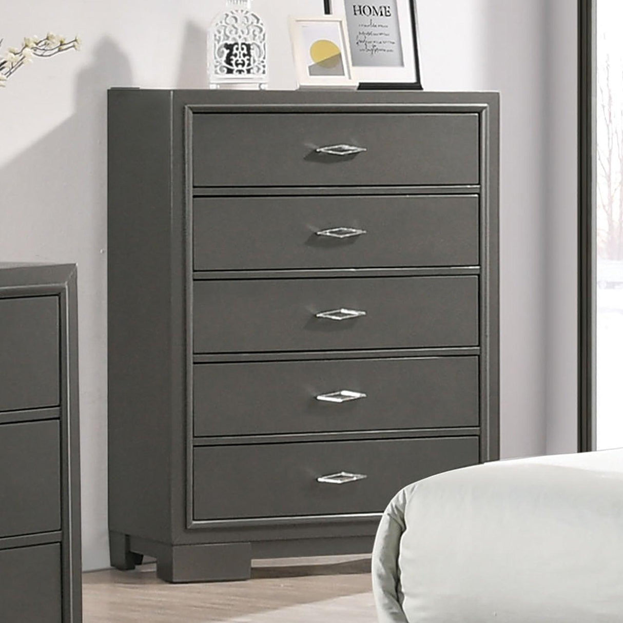 Alison Metallic Gray Chest by Furniture of America at Eve Furniture