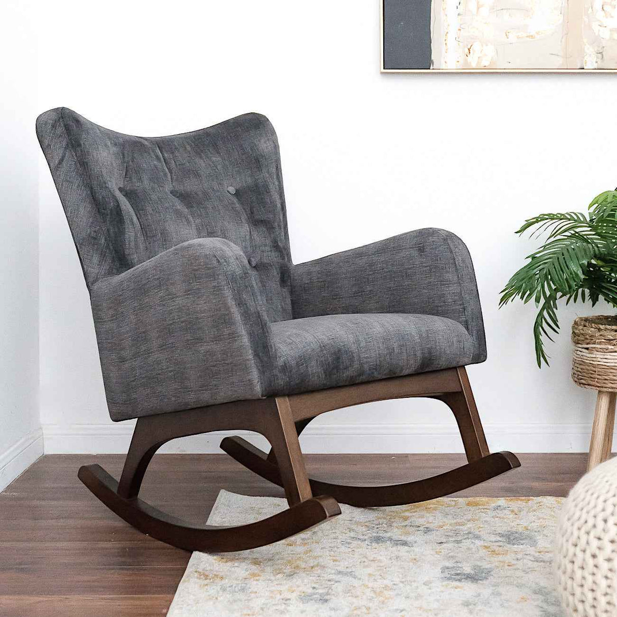 Alistair Gray Fabric Rocking Chair by Ashcroft Furniture at Eve Furniture