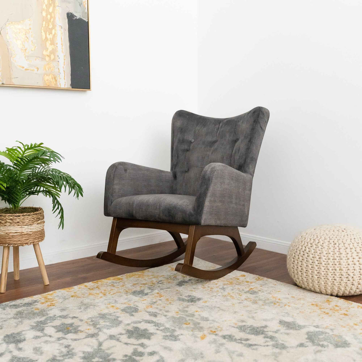 Alistair Gray Fabric Rocking Chair by Ashcroft Furniture at Eve Furniture