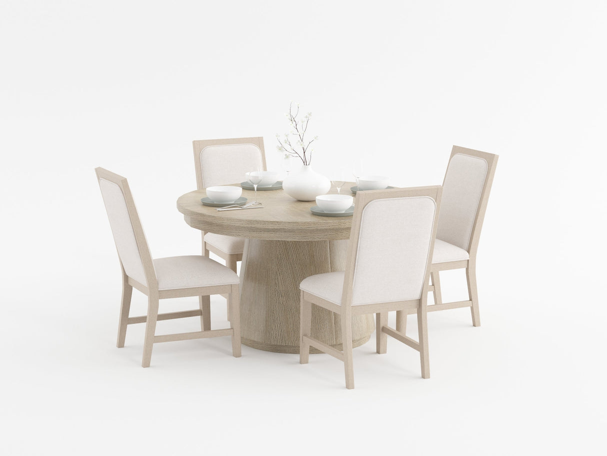 Alita Light Gray Natural Round Dining Table by Homelegance at Eve Furniture