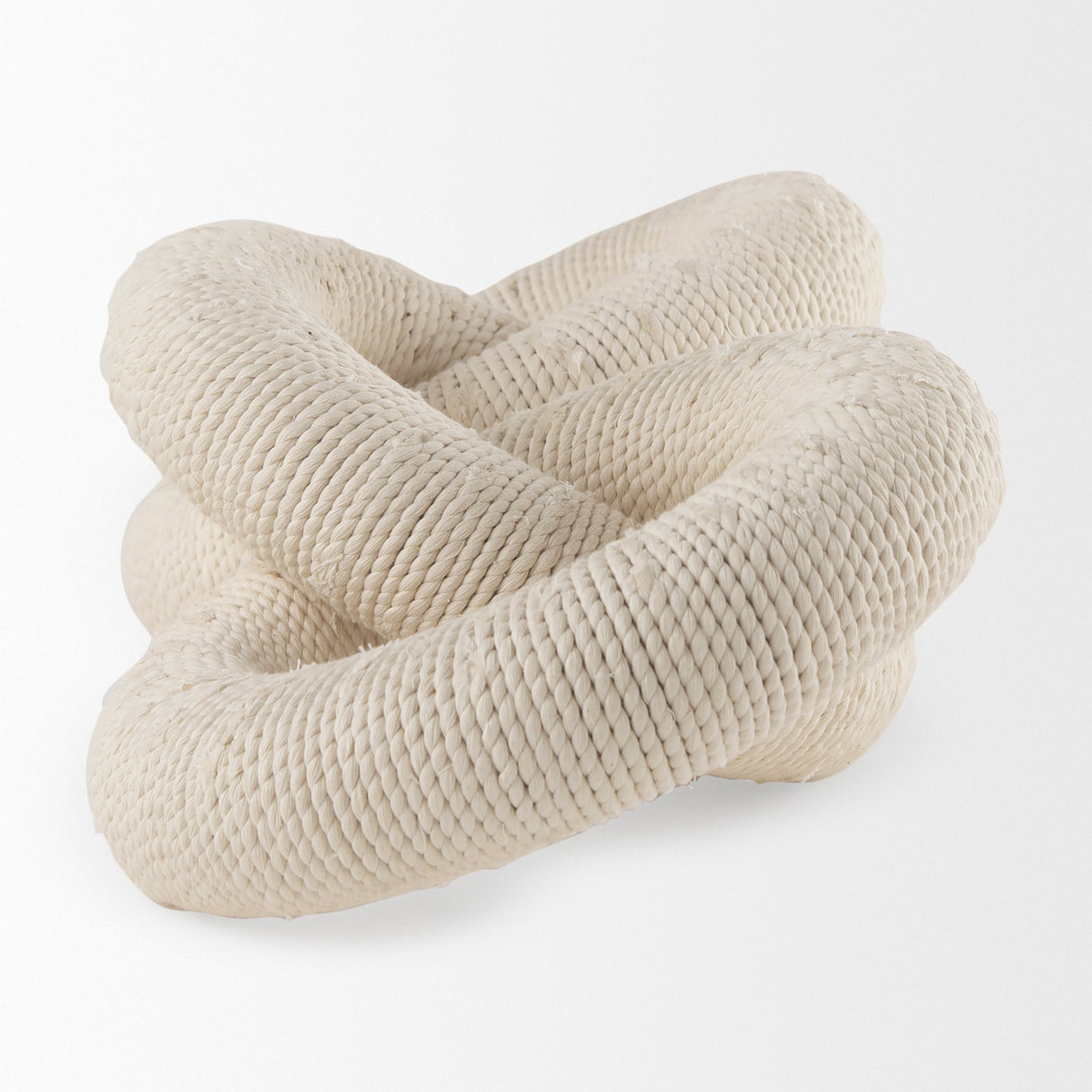 Alize Cotton Rope Wrapped Solid Wood Circular Chain Link Decorative Object by Mercana at Eve Furniture