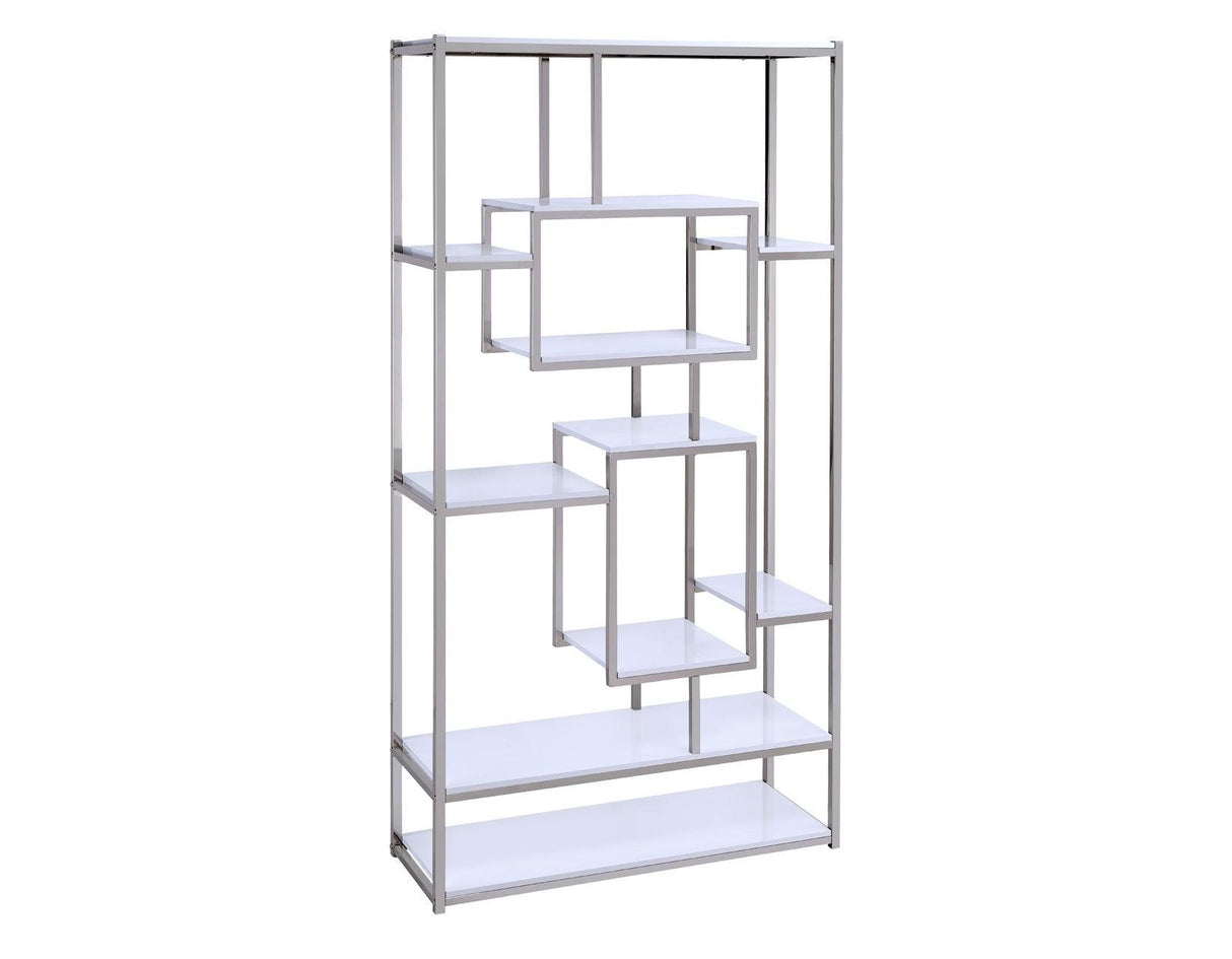 Alize White Bookshelf by Steve Silver at Eve Furniture
