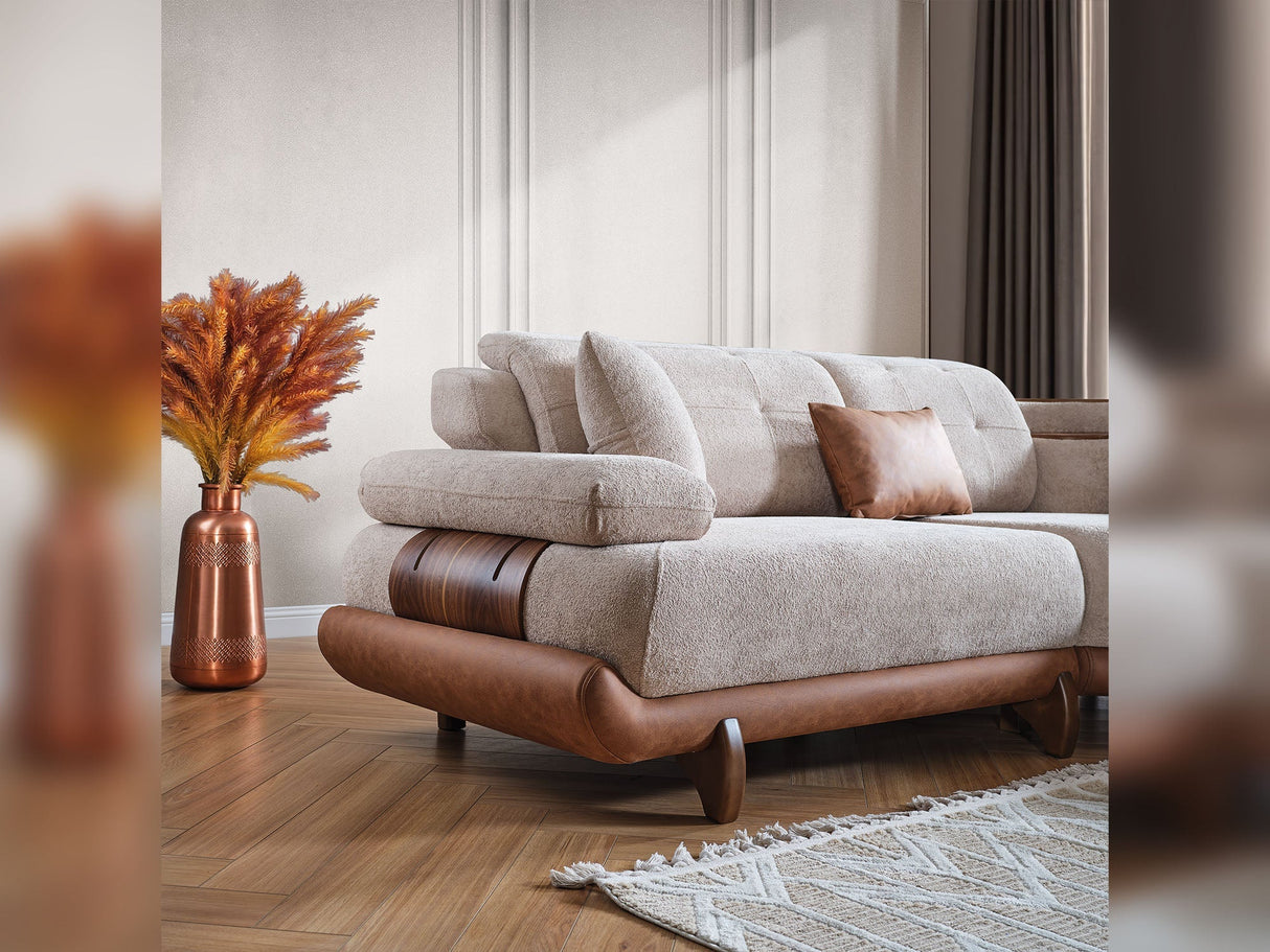 Allegra Cream Modular Sectional by Furnia at Eve Furniture