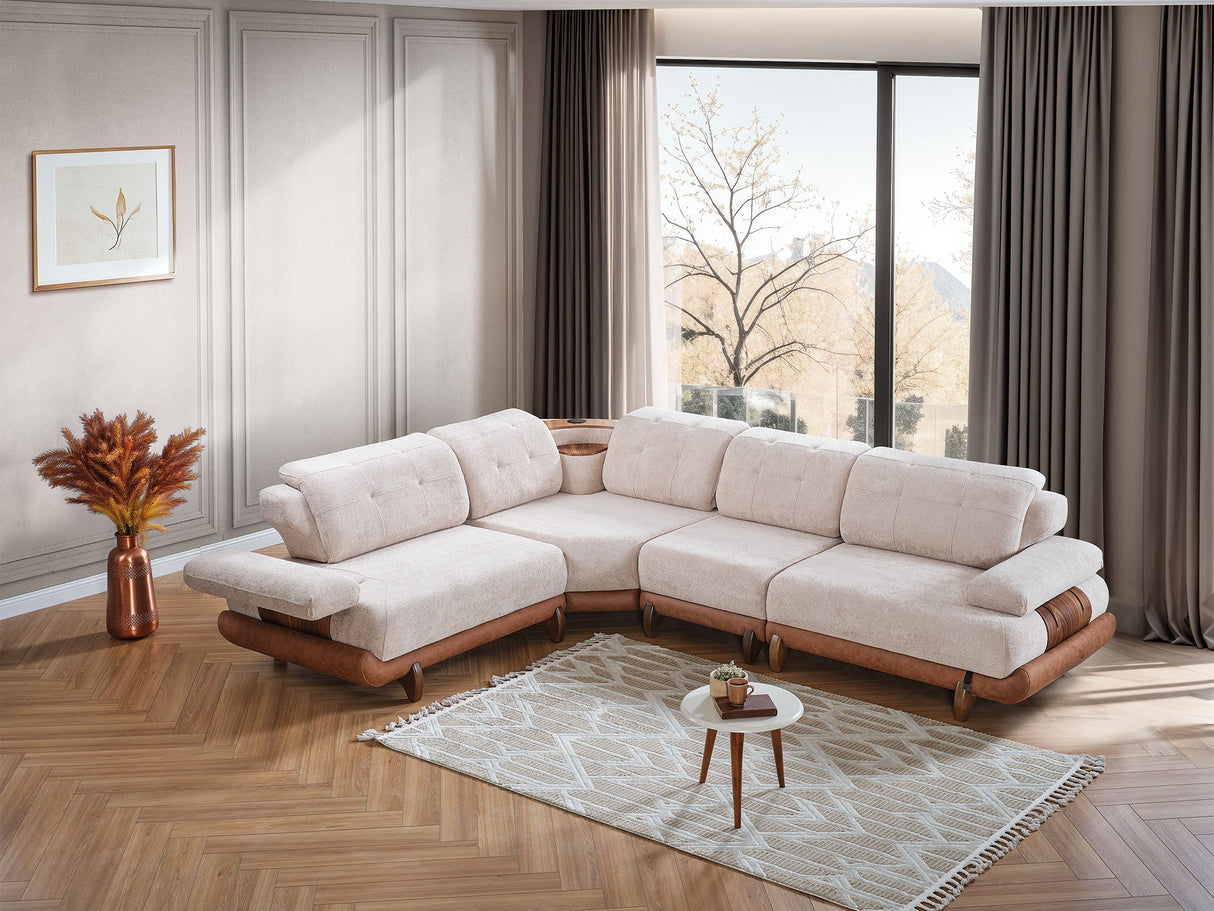 Allegra Cream Modular Sectional by Furnia at Eve Furniture