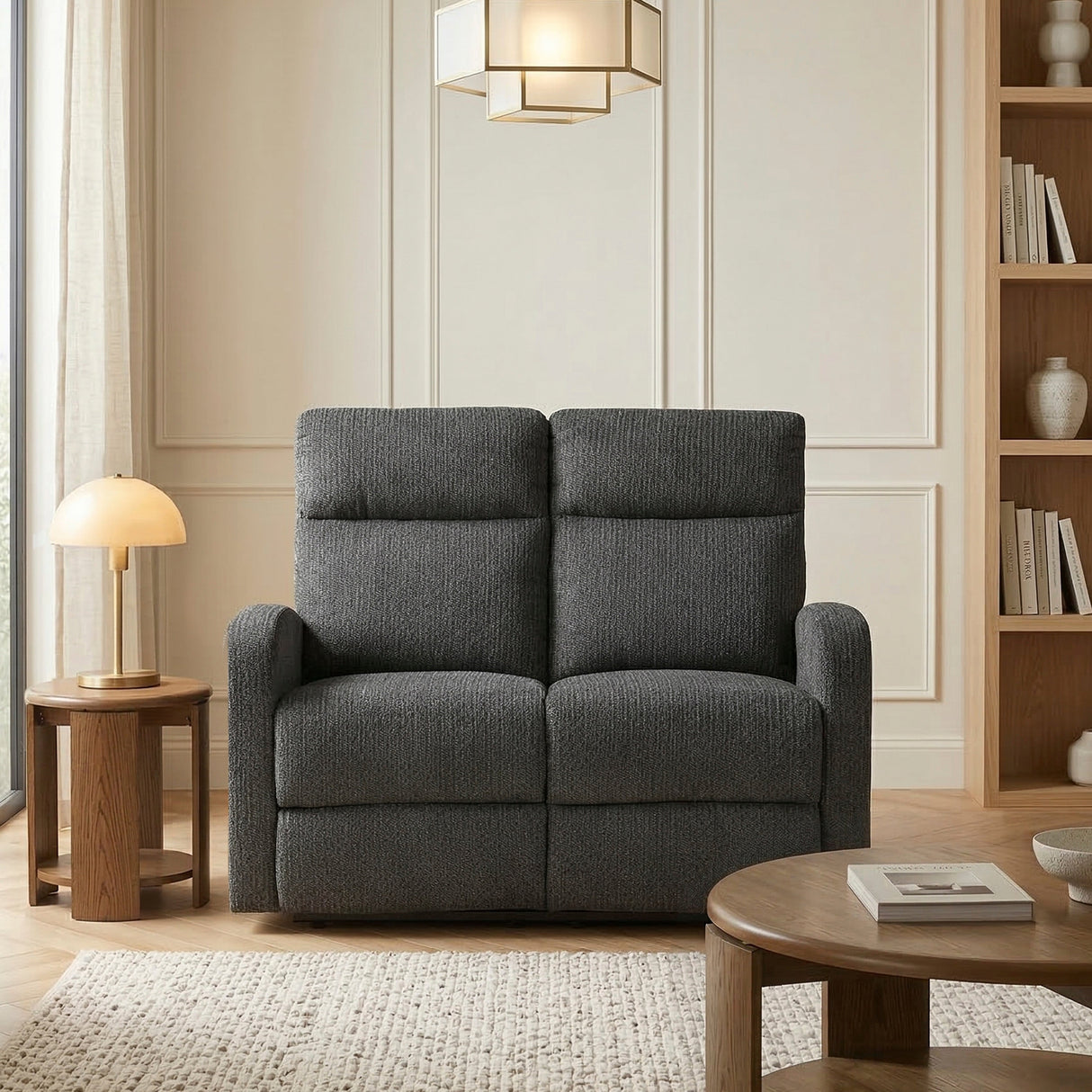 Allen Dark Gray Double Reclining Loveseat