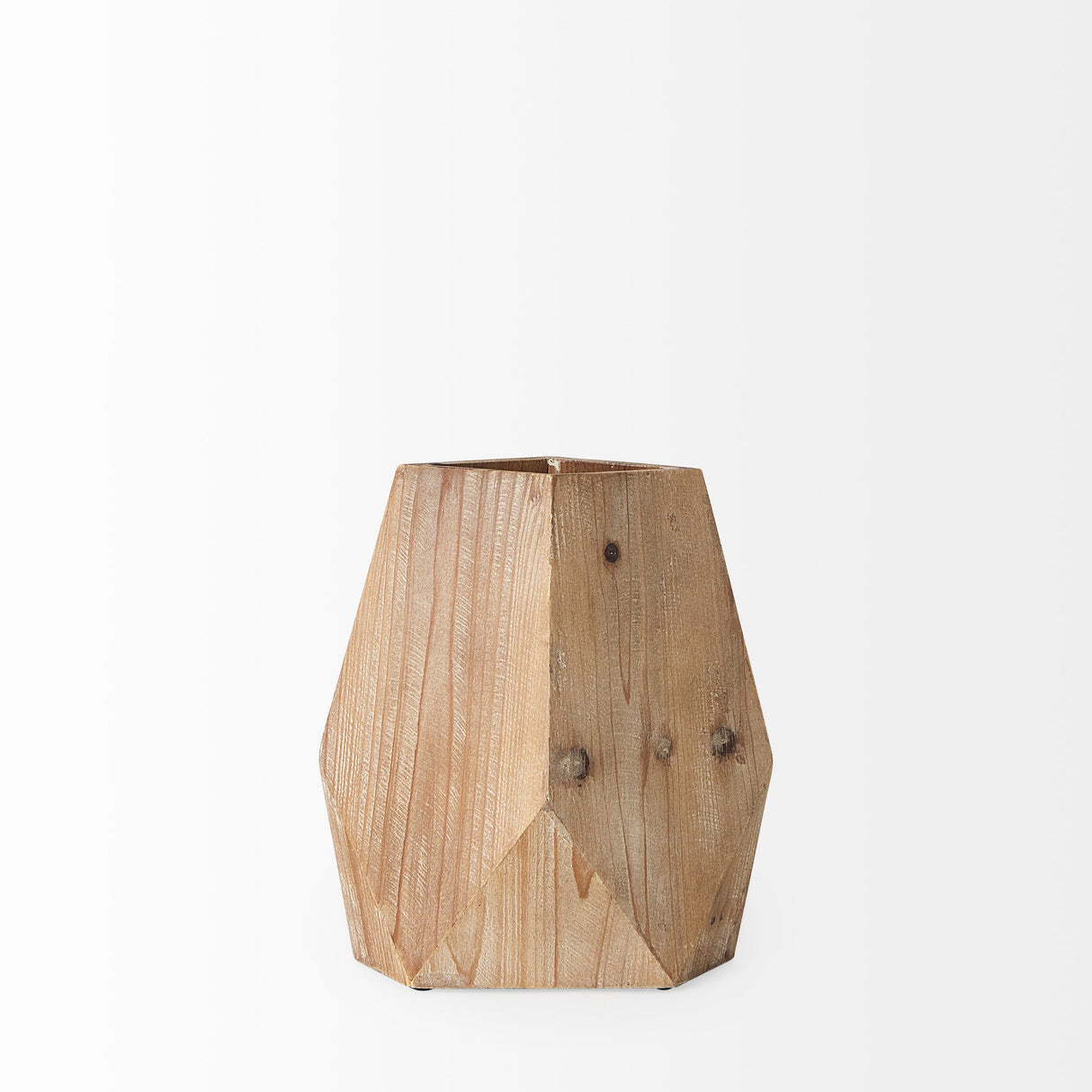 Allen III Tall Natural Wooden Base Oval Vase by Mercana at Eve Furniture