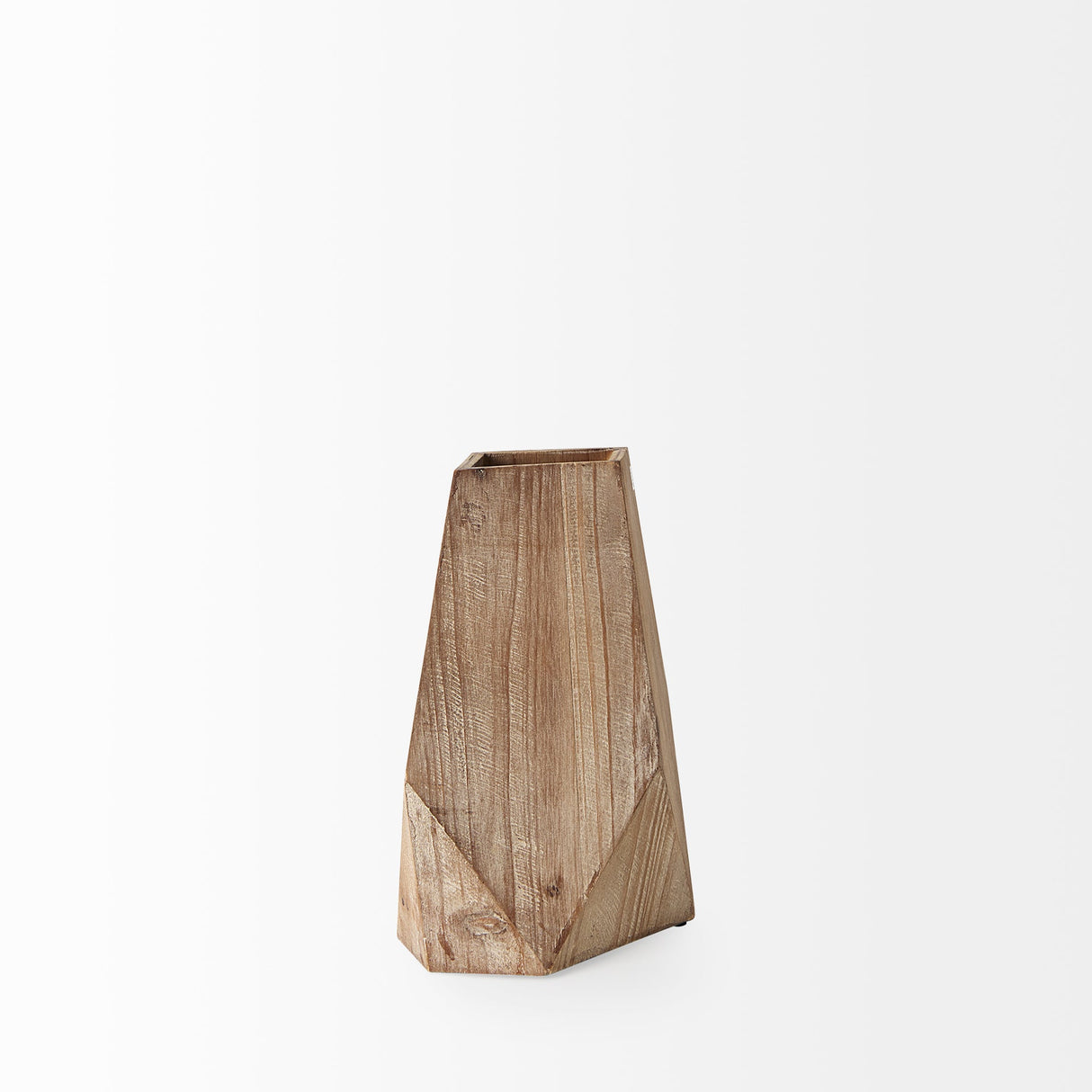Allen III Tall Natural Wooden Base Oval Vase by Mercana at Eve Furniture