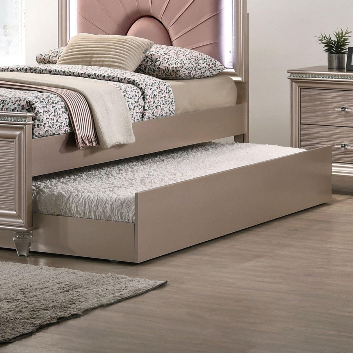 Allie Rose Gold Twin Bed by Furniture of America at Eve Furniture