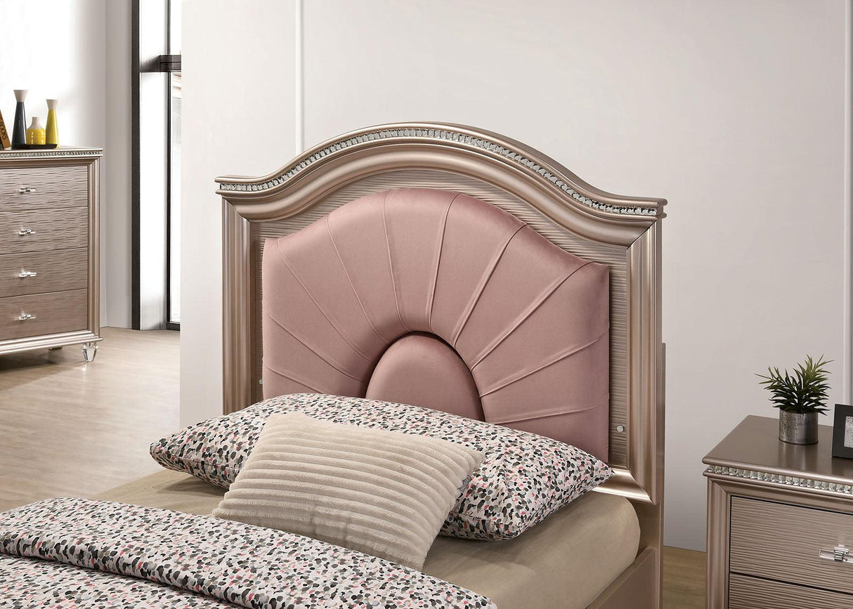 Allie Rose Gold Twin Bed by Furniture of America at Eve Furniture