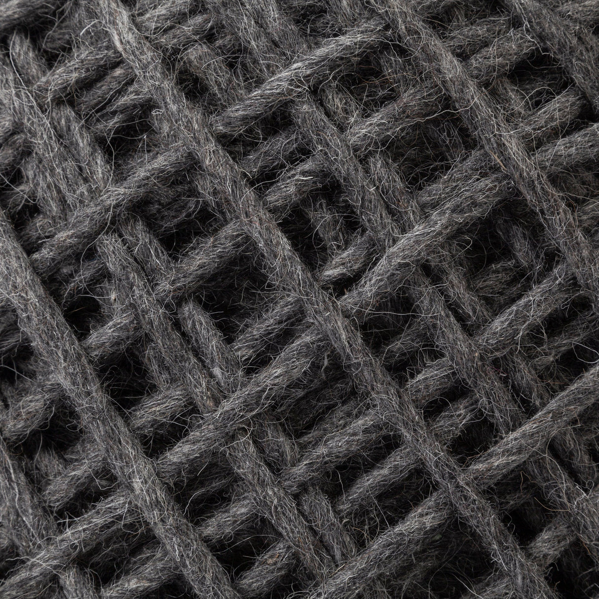 Allium Dark Gray Handwoven Wool Cylindrical Pouf by Mercana at Eve Furniture