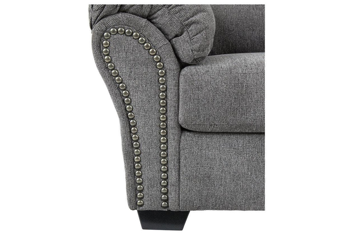 Allmaxx Pewter Fabric Loveseat by Ashley at Eve Furniture