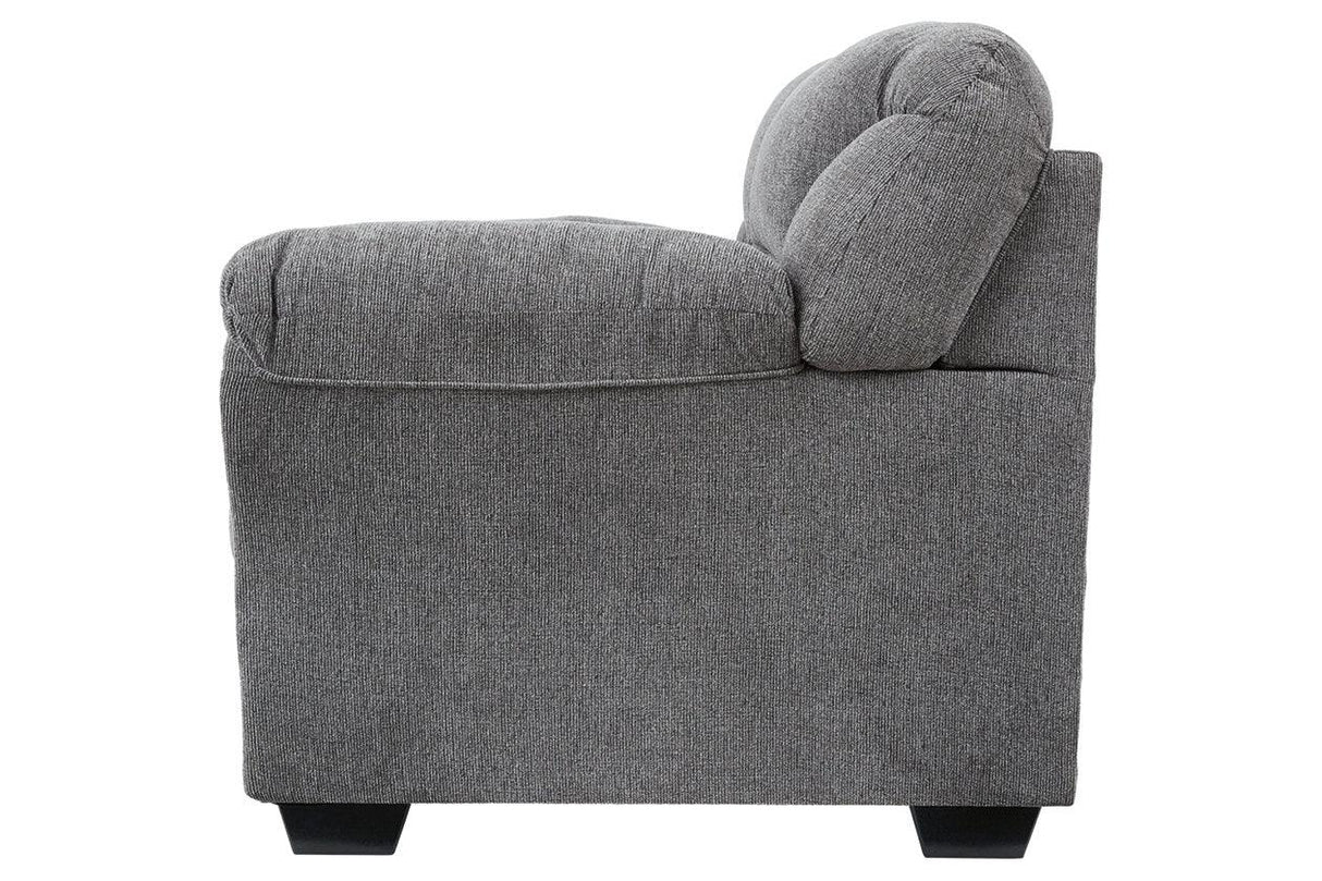 Allmaxx Pewter Fabric Loveseat by Ashley at Eve Furniture