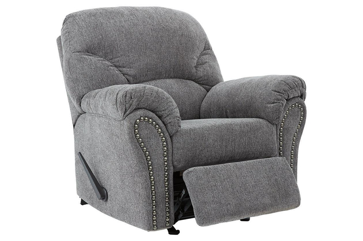 Allmaxx Pewter Fabric Recliner by Ashley at Eve Furniture
