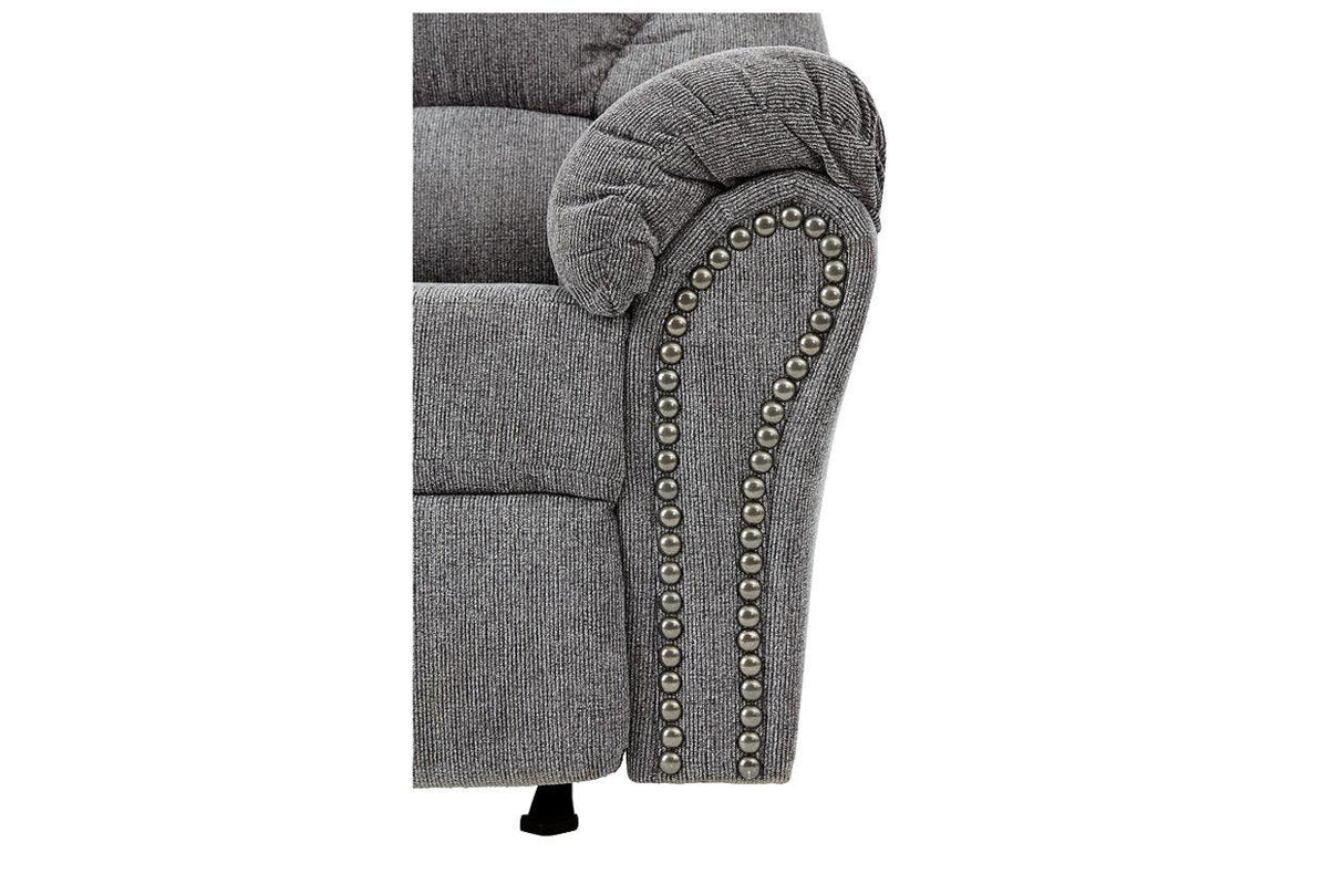 Allmaxx Pewter Fabric Recliner by Ashley at Eve Furniture