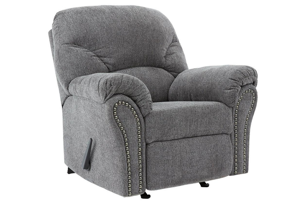 Allmaxx Pewter Fabric Recliner by Ashley at Eve Furniture