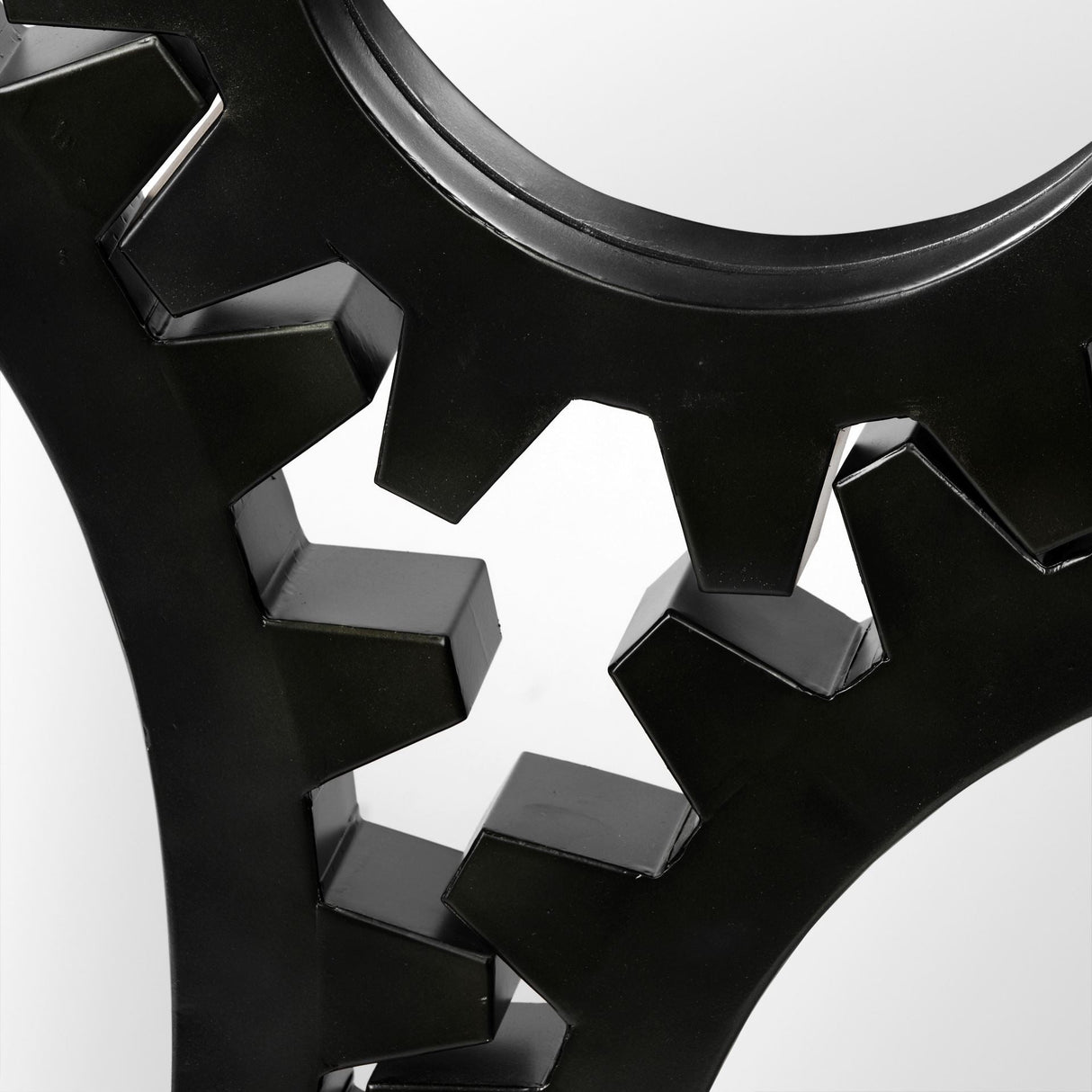 Alloy Cog Round Black Metal Frame Mirror by Mercana at Eve Furniture