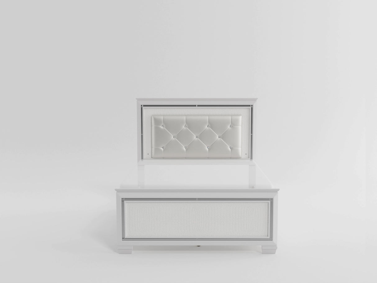 Allura Black California King LED Upholstered Panel Bed by Homelegance at Eve Furniture