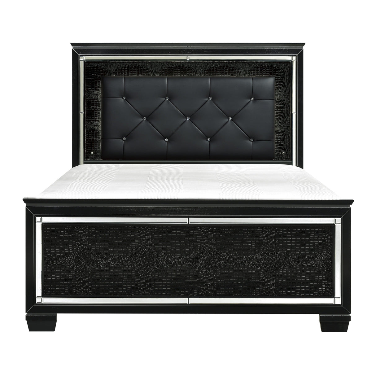 Allura Black California King LED Upholstered Panel Bed by Homelegance at Eve Furniture